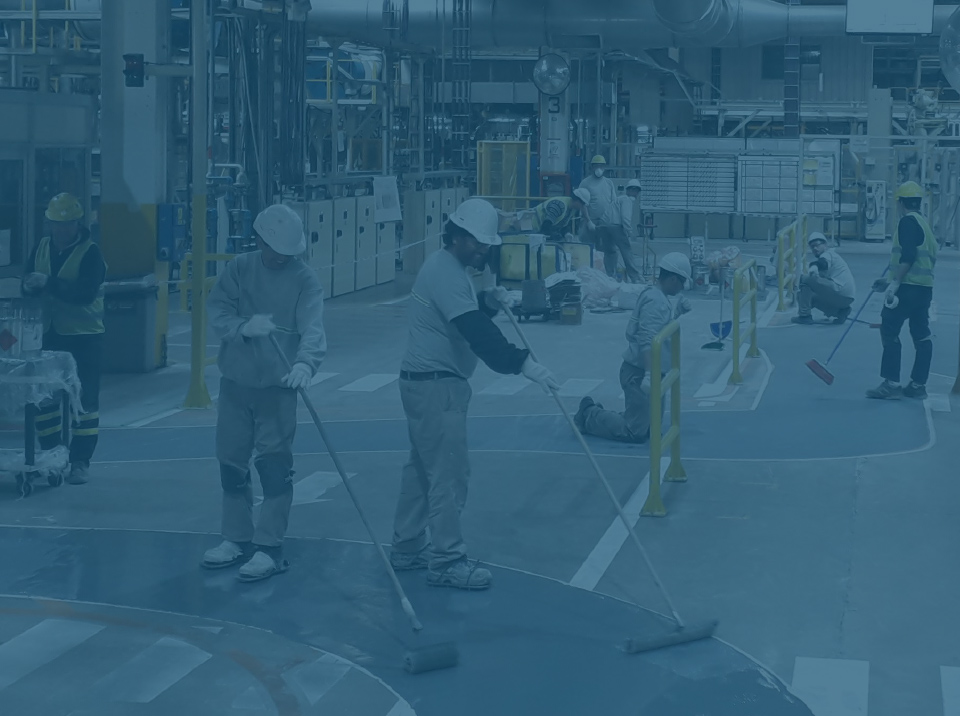 Imagen de fondo, funcion decorativa, obreros en pleno trabajo