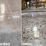 Tres fotos secuencia, antes de ser pulido, en proceso de pulido y por ultimo el resultado final